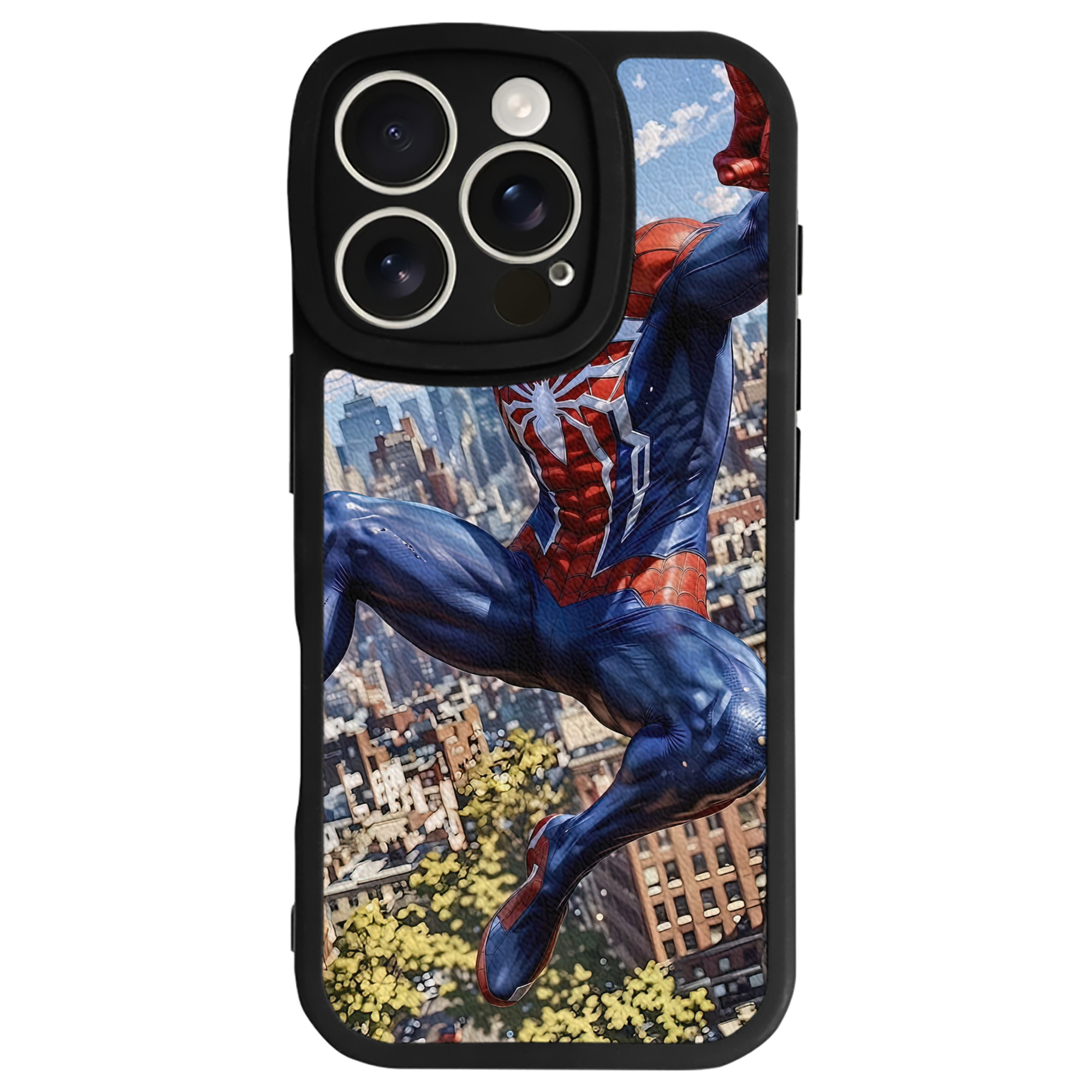Spider Man スパイダーマン 【iPhone 16シリーズ対応】シリコンスマホケース（レザー調） 材質：シリコン